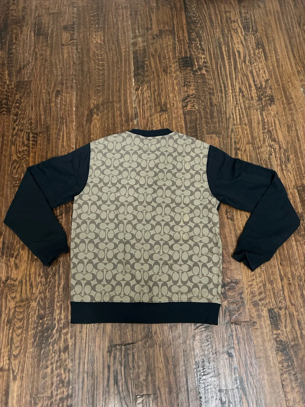 Coach Men's Crewneck Sweater in Black and Brown Signature Print